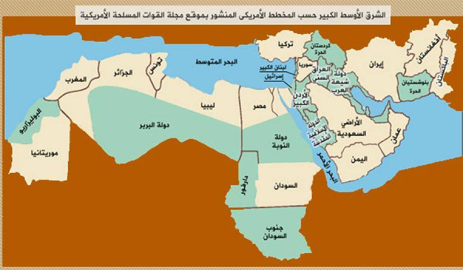 خرائط الشرق الأوسط الجديد وخطوط الطائفية والمذهبية و القومية 