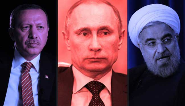 الثلاثي الشيطاني لإنهاء الثورة السورية عبر مسار القوة الصلبة لتفعيل القوة الناعمة 