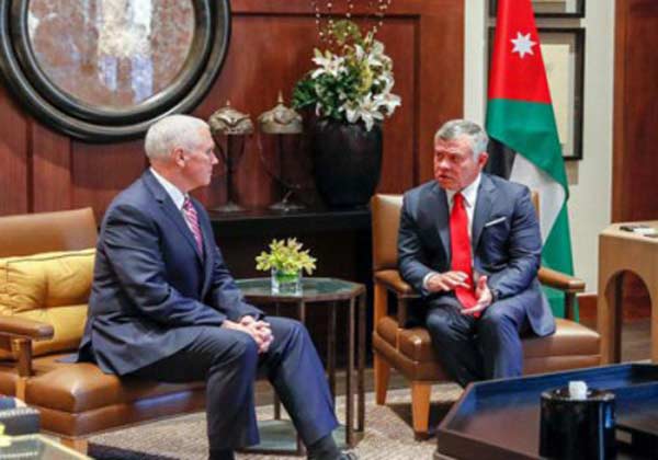 بيان صحفي: النظام في الأردن يجدد خضوعه لأمريكا ويستقبل نائب رئيسها الأرعن